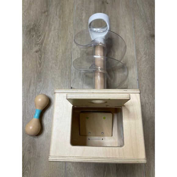 Lovevery Slide and Seek Ball Run tower and wooden rattle set - Picture 3 of 9